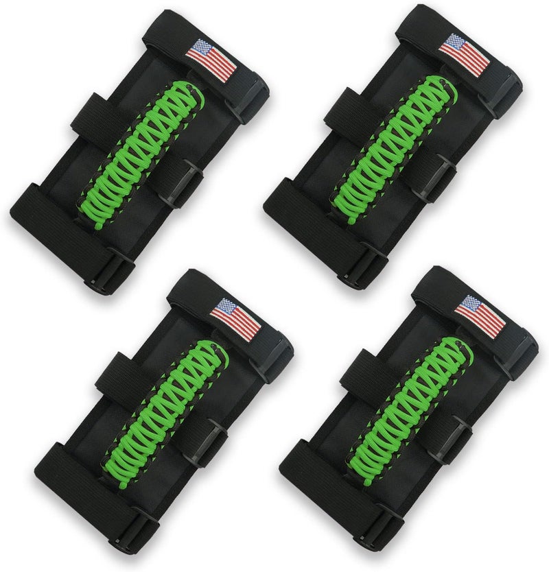 Kujunpao 4 X Roll Bar Grab Handles Grip Handle Compatible with Jeep Wrangler JLU JK JKU TJ YJ LJ JT JL & Gladiator JT 1955-2022 UTV & ATV(Green) - Image 1